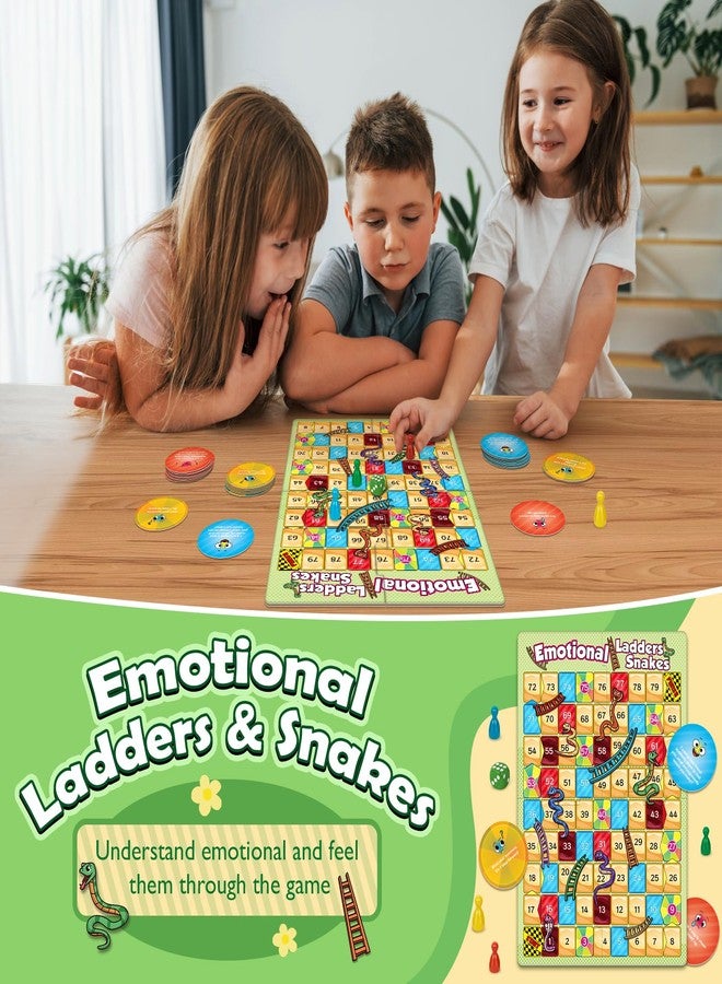 Broytain Emotional Board Games for Kids,Ladders and Snakes Board Game,Learning Resources,Social Skills Emotional Regulation Toys for Toddlers,Classroom Travel Indoor Outdoor Family Games - Image 5